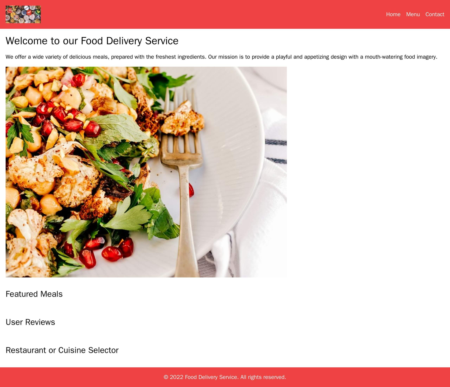 Food Delivery Service: A playful and appetizing design with a hero image featuring popular dishes or cuisine. The logo i Web Template 4338