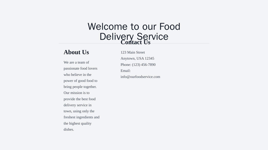 Food Delivery Service: A horizontal scroll layout with different cuisines displayed as cards, large images of dishes, an Web Template 4578