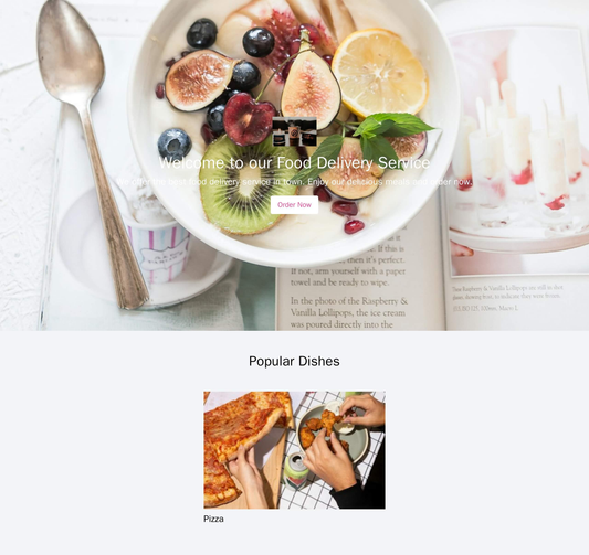 Food Delivery Service: A functional and visually appealing design, with a prominent header image of a delicious meal, a  Web Template 4898