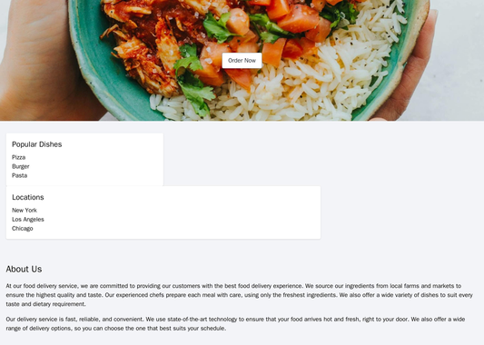 Food Delivery Service Site: A warm and inviting design with a large banner image and a call-to-action button at the cent Web Template 3904