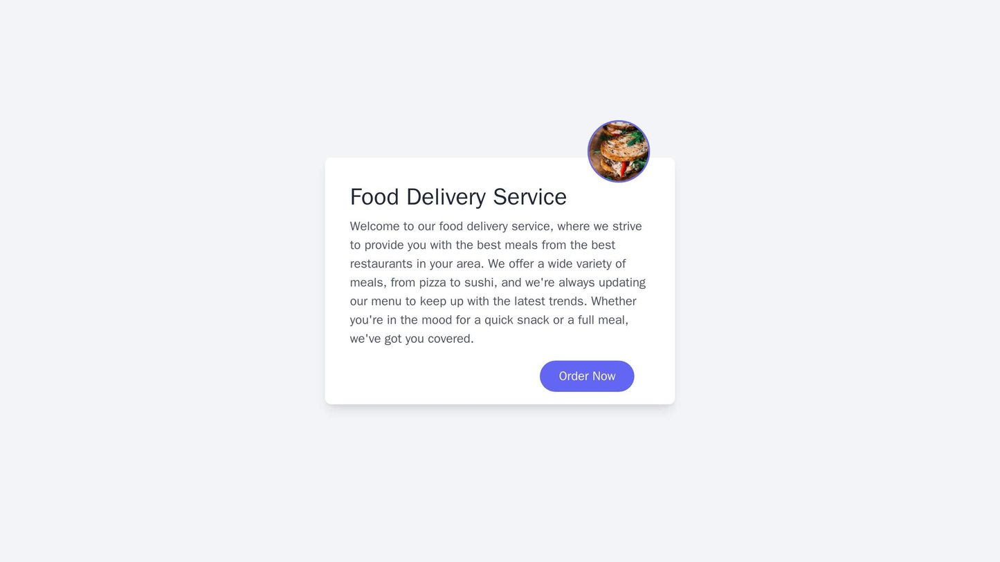 Food Delivery service: A mouth-watering design with a centered logo, a sliding banner for showcasing different meal deal Web Template 4469