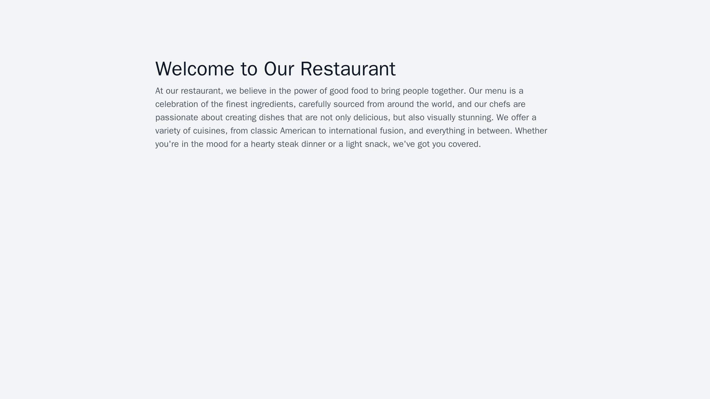 Food Restaurant: A design featuring a mouth-watering food image slidshow, a traditional menu at the top, a parallax scro Web Template 2062