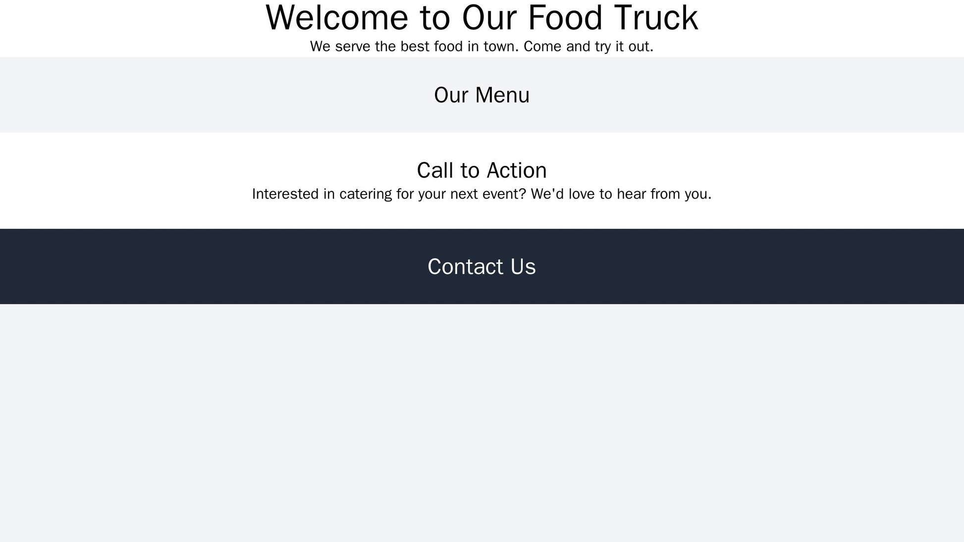 Food Truck Business: A mobile-friendly design with a visually appealing display of truck images and menu items, a call-t Web Template 4586