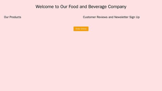 Food and Beverage Company: A two-column design with the left column dedicated to products and the right column for custo Web Template 3983