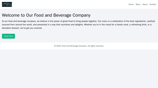 Food and Beverage Company: A mouth-watering design with a large, high-resolution image of a dish in the background. The  Web Template 4344