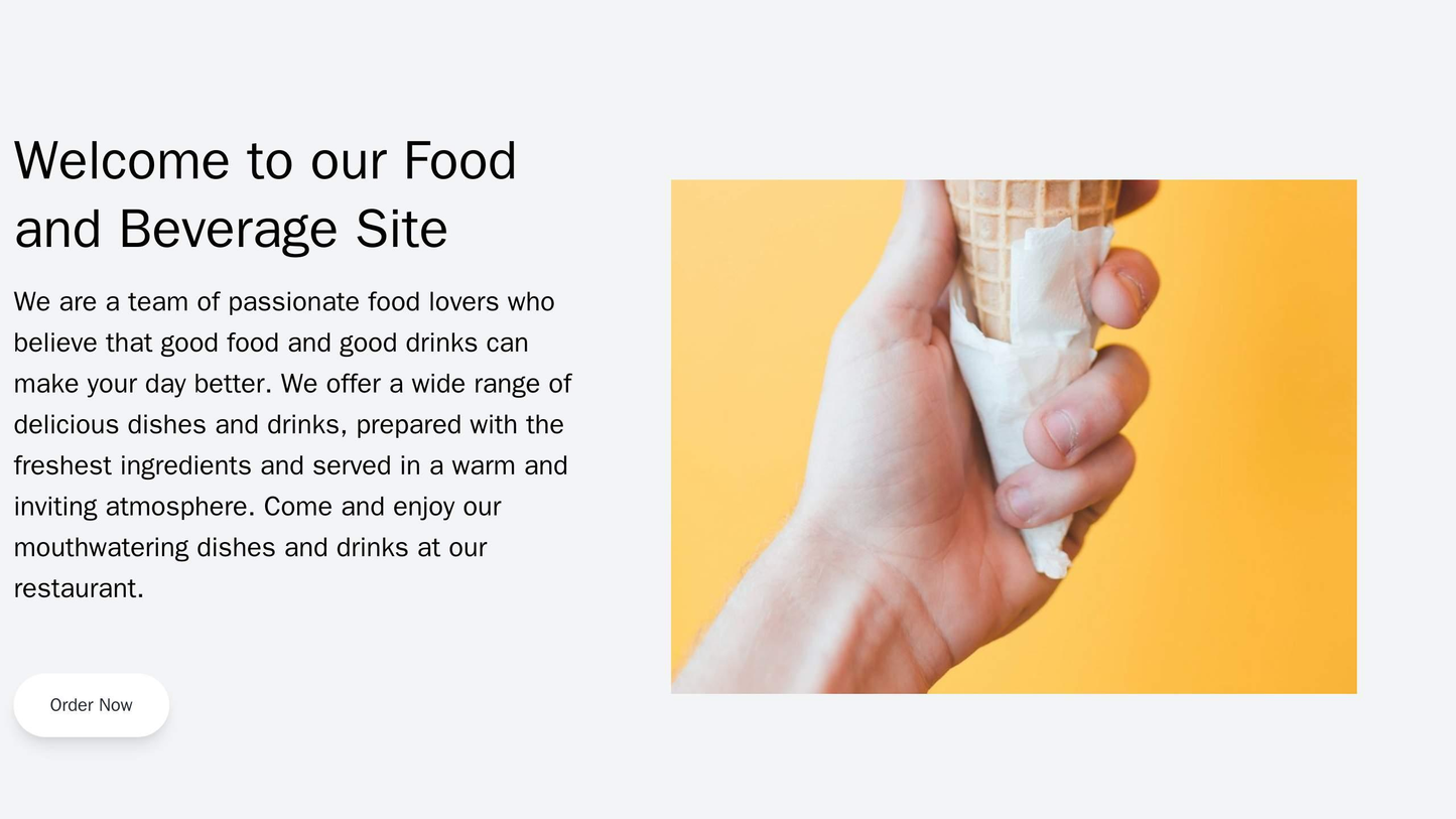 Food and Beverage Site: A mouthwatering design with a large hero image of a delicious dish, a prominent call-to-action b Web Template 4183