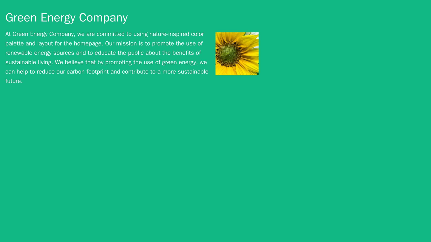 Green Energy Company: A nature-inspired color palette and layout for the homepage, with a centrally aligned logo. The si Web Template 4678