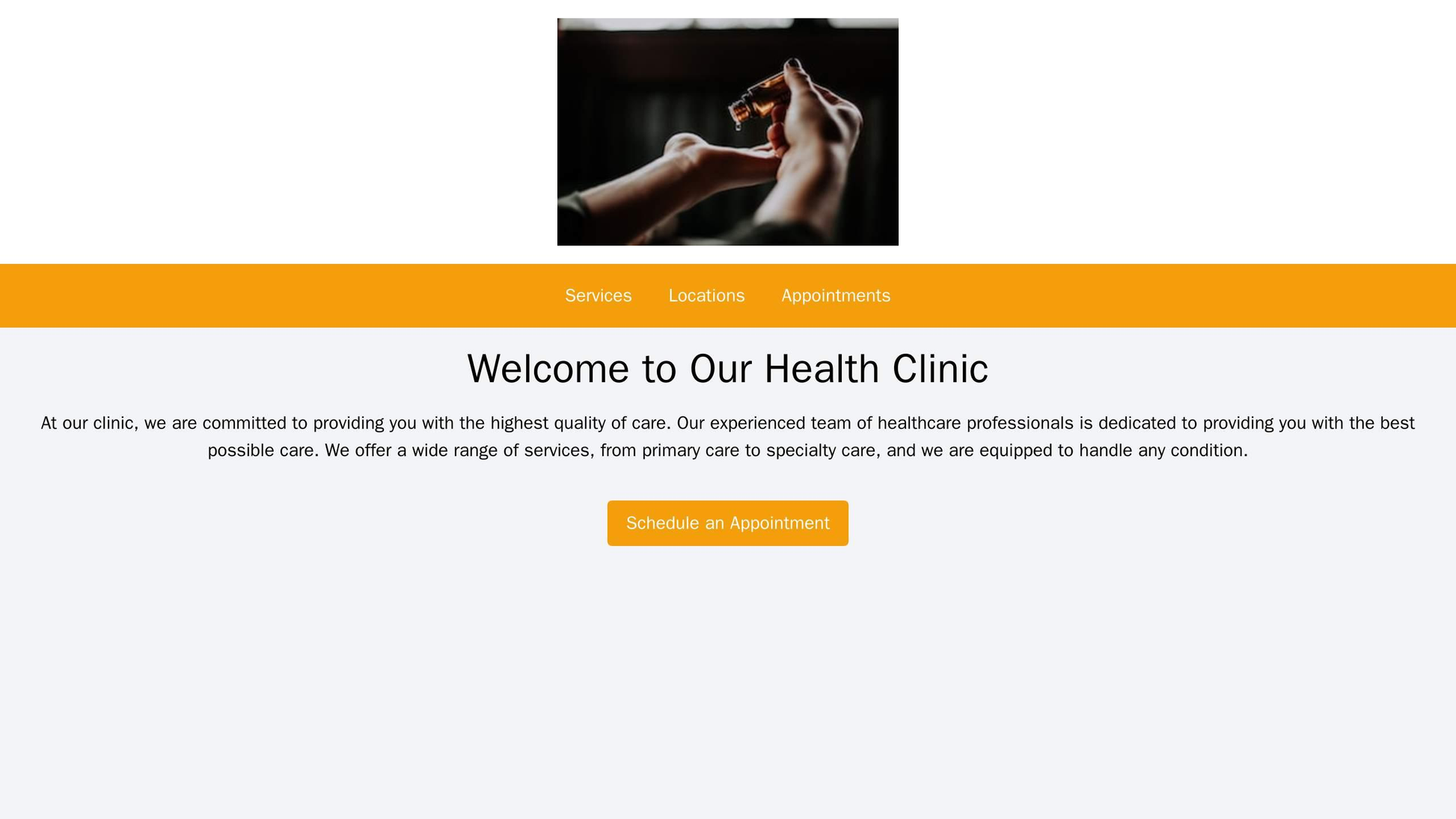 Health Clinic: Soothing colors and a clear, professional layout greet users of this site. The logo is centered at the to Web Template 3283