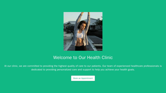 Health Clinic: A one-column design with a clean and professional look. A large centrally-aligned logo and a prominent ca Web Template 4099