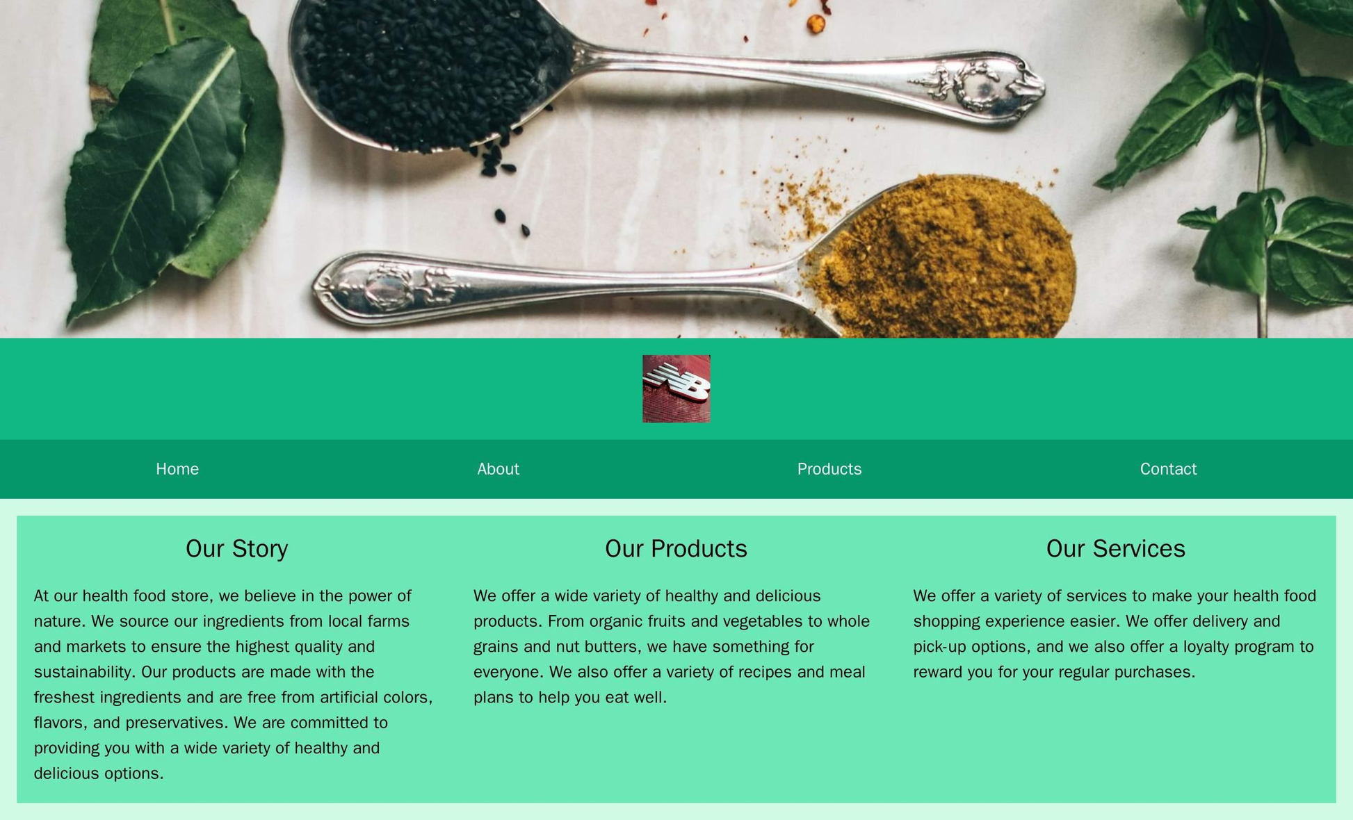 Health Food Store: A warm and inviting design with a full-width header image and a menu bar that stretches across the to Web Template 3576