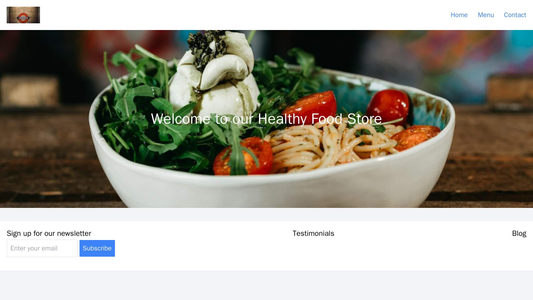 Health Food Store: A clean and natural design with a logo positioned at the top left corner, a full-width banner image s Web Template 4938