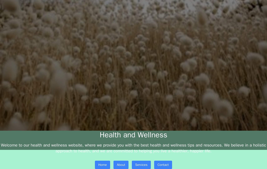 Health and Wellness: A calming website layout includes a full-width background image of nature, with a subtle left-align Web Template 2033