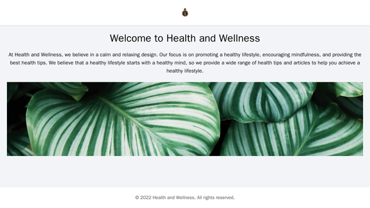 Health and Wellness: A calm and relaxing design with a background image of nature, a logo at the top center, and a sideb Web Template 4192