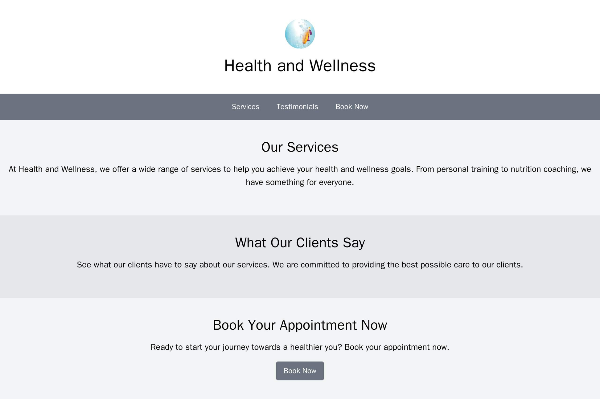 Health and Wellness: A clean, professional design with a centered logo, a bold color palette, and user-friendly navigati Web Template 4868