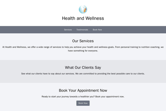 Health and Wellness: A clean, professional design with a centered logo, a bold color palette, and user-friendly navigati Web Template 4868