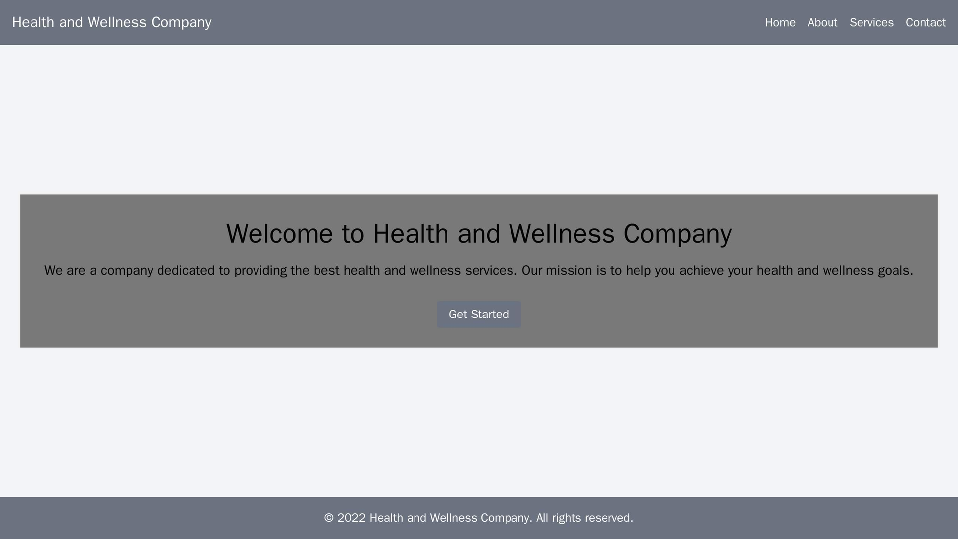 Health and Wellness Company: A full-screen video background on the homepage, with a prominent call-to-action button at t Web Template 3875