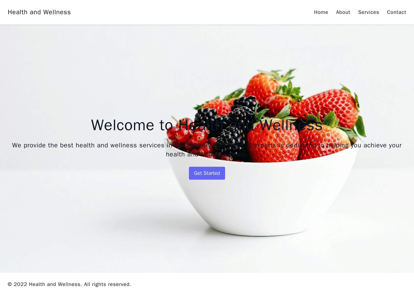 Health and Wellness Website: Clean design with a top navigation menu, full-width background image or video, centered tex Web Template 3709