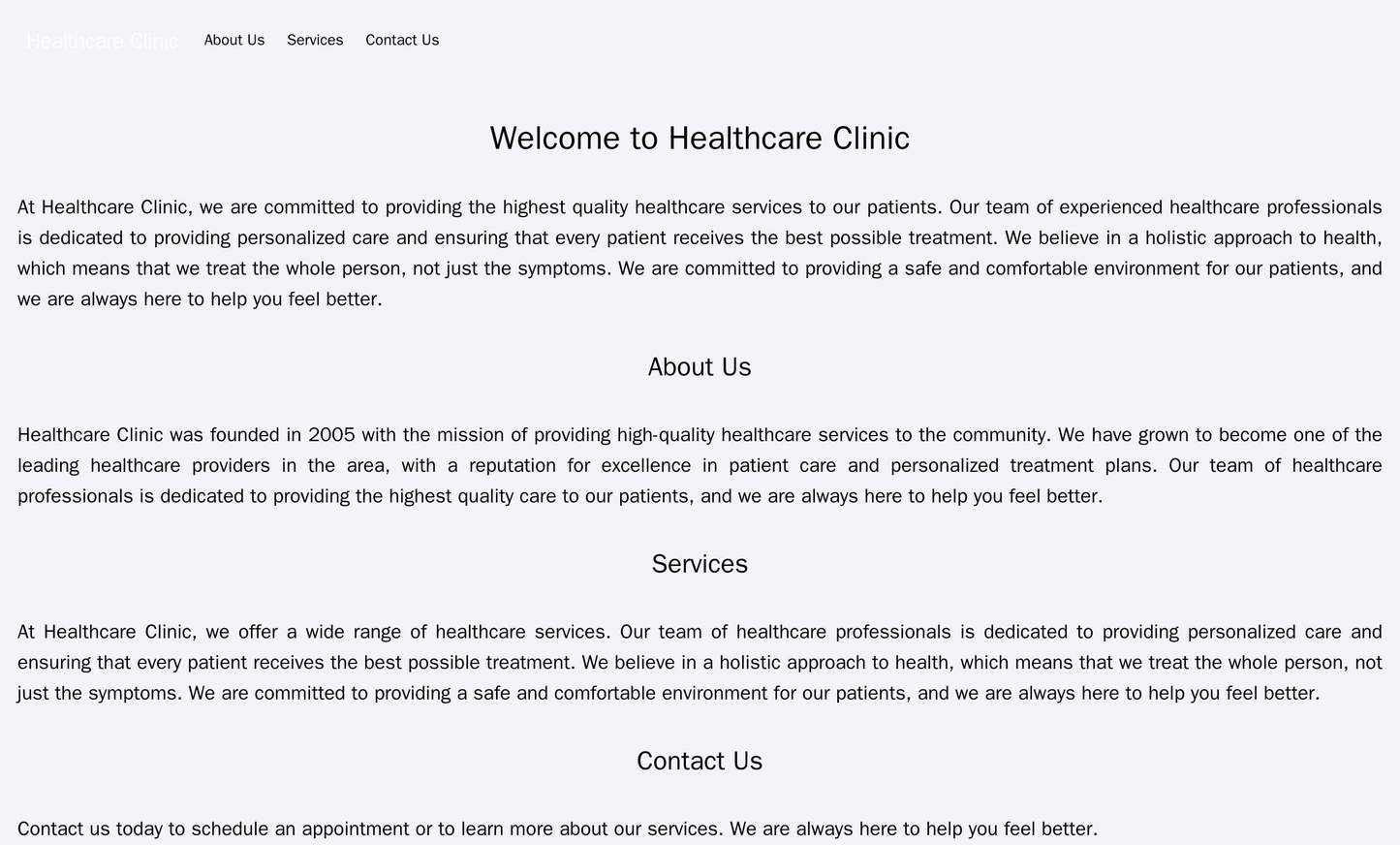 Healthcare Clinic: A design with a clean color palette and a left sidebar for easy navigation to pages like About Us, Se Web Template 4539