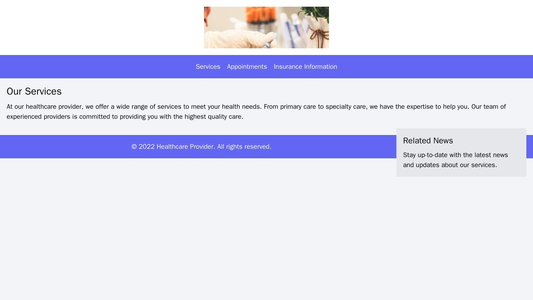 Healthcare Provider: A design with a large, centered logo,and patient testimonials at the top. Navigation menufor servic Web Template 2188