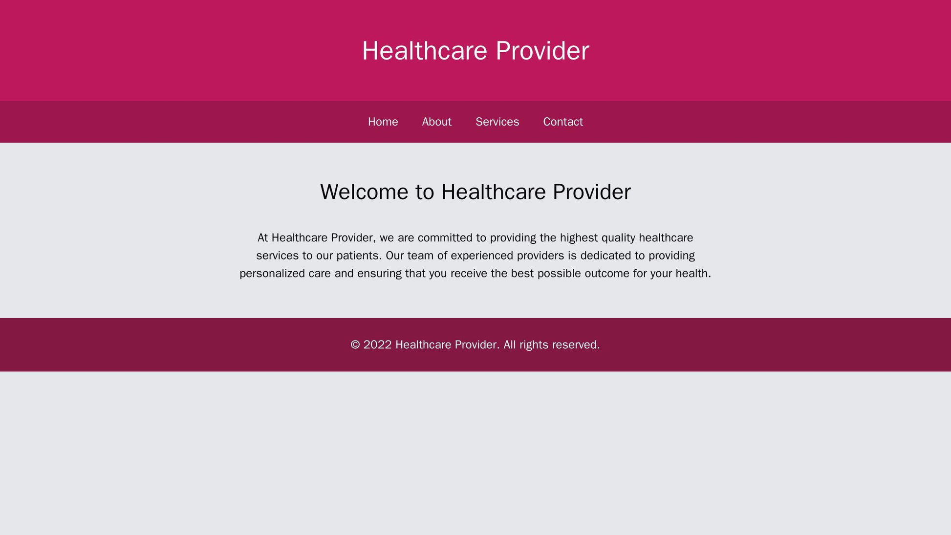 Healthcare Provider: A calming color palette with a centered logo, a main navigation bar, a sliding banner with testimon Web Template 4006