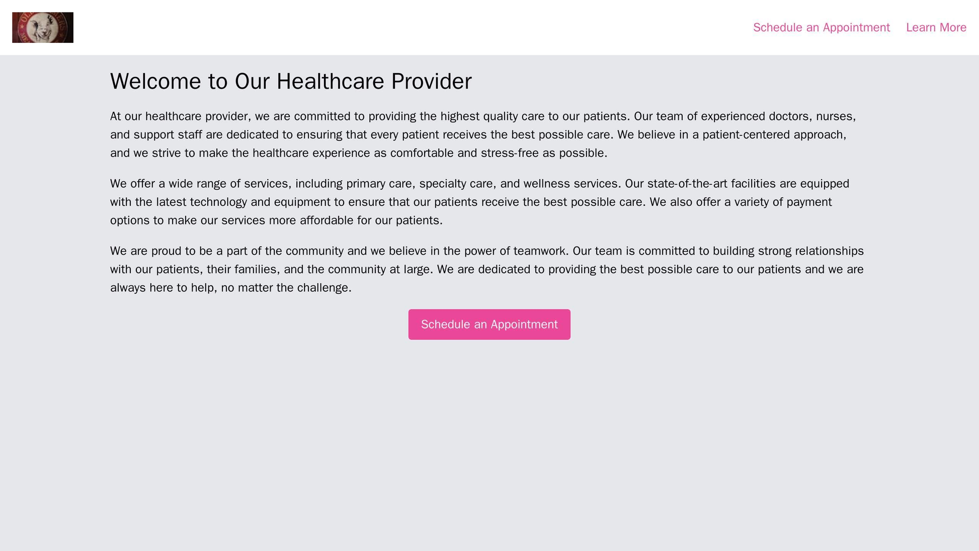 Healthcare Provider: A professional layout with a calming, monochromatic color palette. The logo is located in the upper Web Template 4034