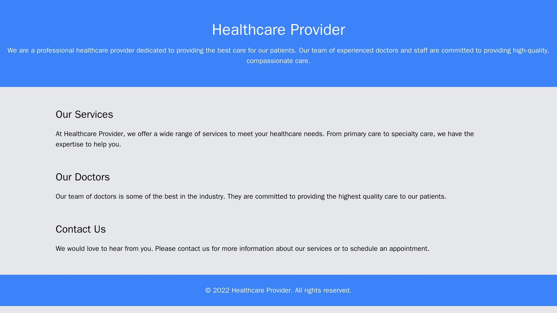 Healthcare Provider: A clean and professional design featuring a centered logo, a clear and organized layout for quick a Web Template 4828