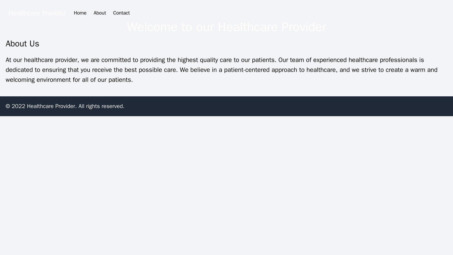 Healthcare Provider Site: A clean and professional design with a large logo and navigation menu at the top, a full-width Web Template 3758