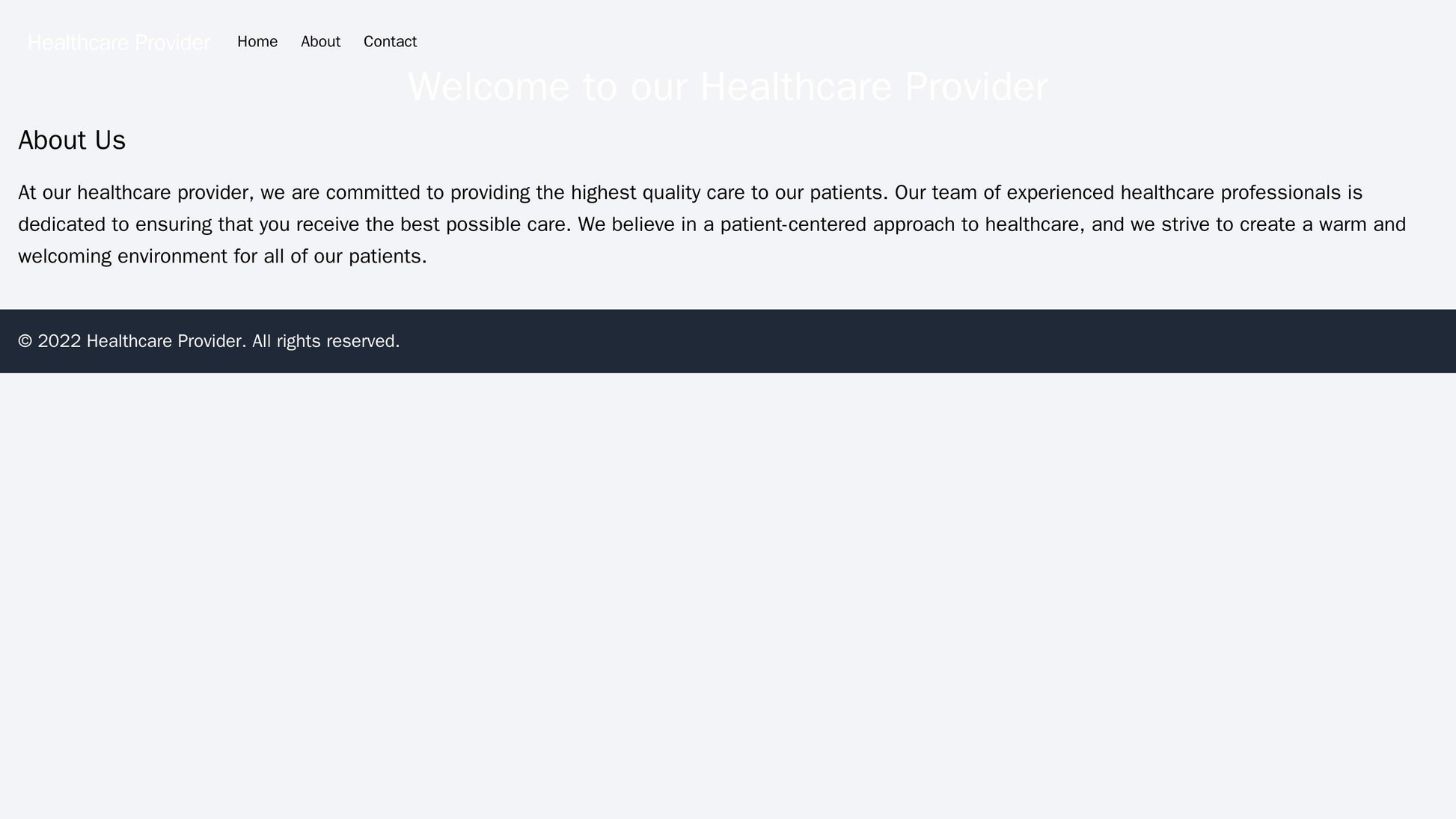 Healthcare Provider Site: A clean and professional design with a large logo and navigation menu at the top, a full-width Web Template 3758