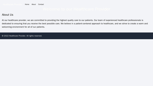 Healthcare Provider Site: A clean and professional design with a large logo and navigation menu at the top, a full-width Web Template 3758