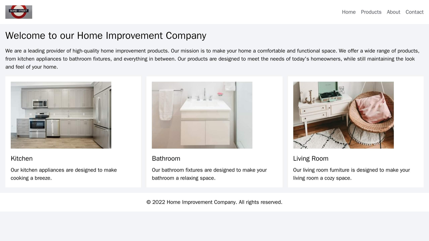 Home Improvement Company: A spacious, functional design with a top-aligned logo, a horizontal menu, and a large, grid-st Web Template 3978