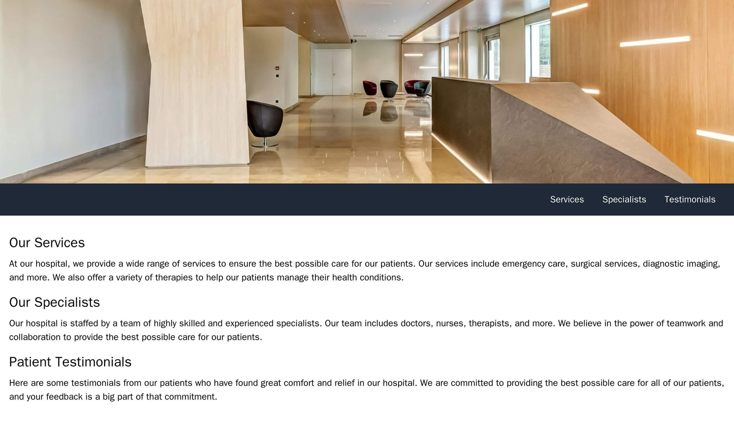 Hospital: A calming and professional design with a full-width header image and a clean, right-aligned navigation menu. S Web Template 3784