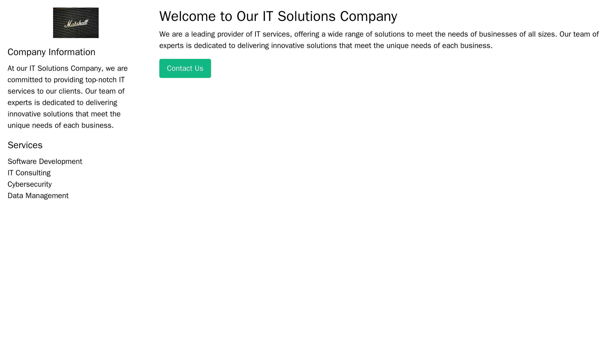 IT Solutions Company: A minimalistic design with a centered logo and a diagonal line pattern as a background. A left sid Web Template 4464