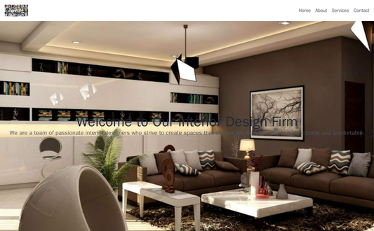 Interior Design Firm: A sophisticated layout with a large, central hero image of a beautifully designed room. The logo i Web Template 3882