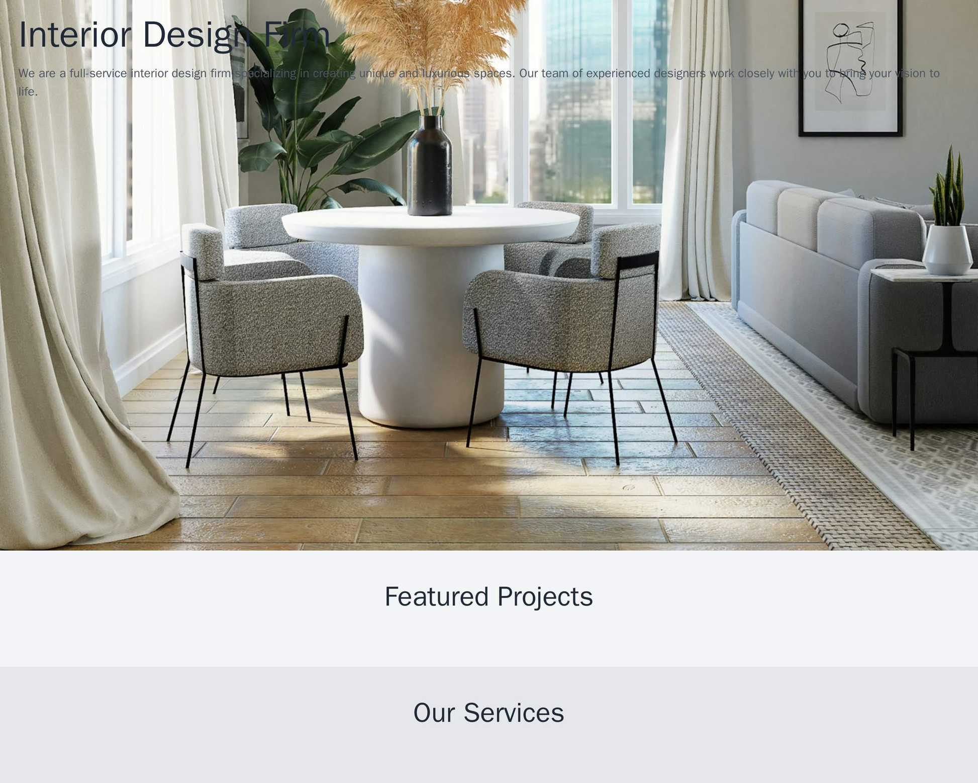 Interior Design Firm Site: A portfolio-centric design with sections for featured projects and services offered. The head Web Template 4096