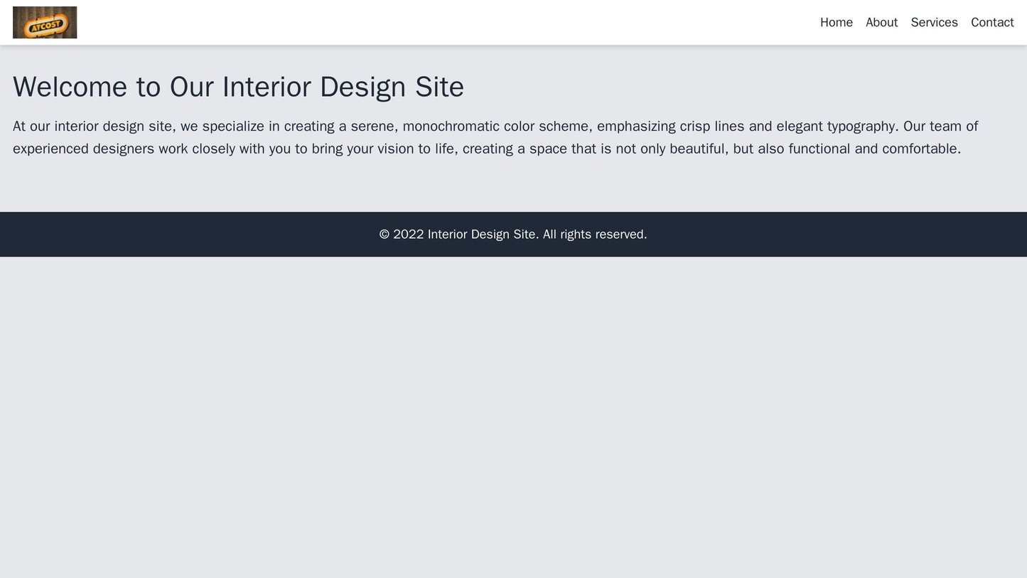 Interior Design Site: A serene, monochromatic color scheme, emphasizing crisp lines and elegant typography. The header i Web Template 4492