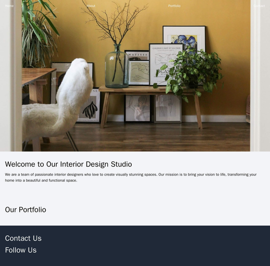 Interior Design Studio: A visually stunning design with a large hero image of an interior design project, a menu bar wit Web Template 4937