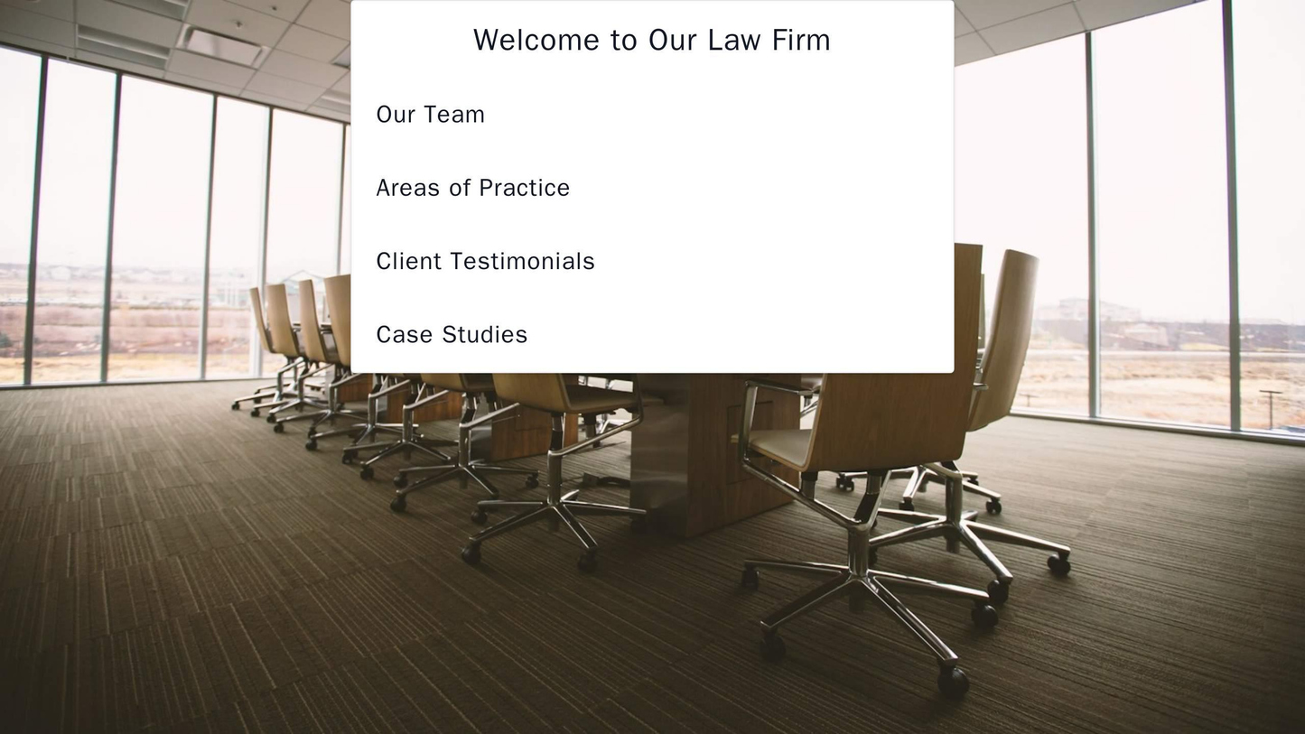 Law Firm: A clean and professional layout featuring a large, centered logo and a clear, easy-to-navigate menu bar. The h Web Template 3616