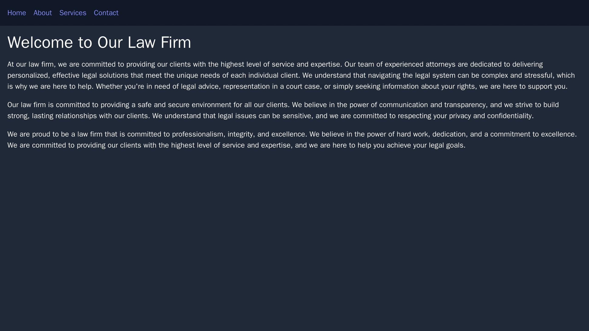 Law Firm: A simple design with a left-aligned main menu along with a submenu, a clear call-to-action, and a footer featu Web Template 3685