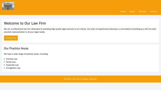 Law Firm: A professional, clean design with a banner featuring the logo, a navigation menu, and a prominent call-to-acti Web Template 4142
