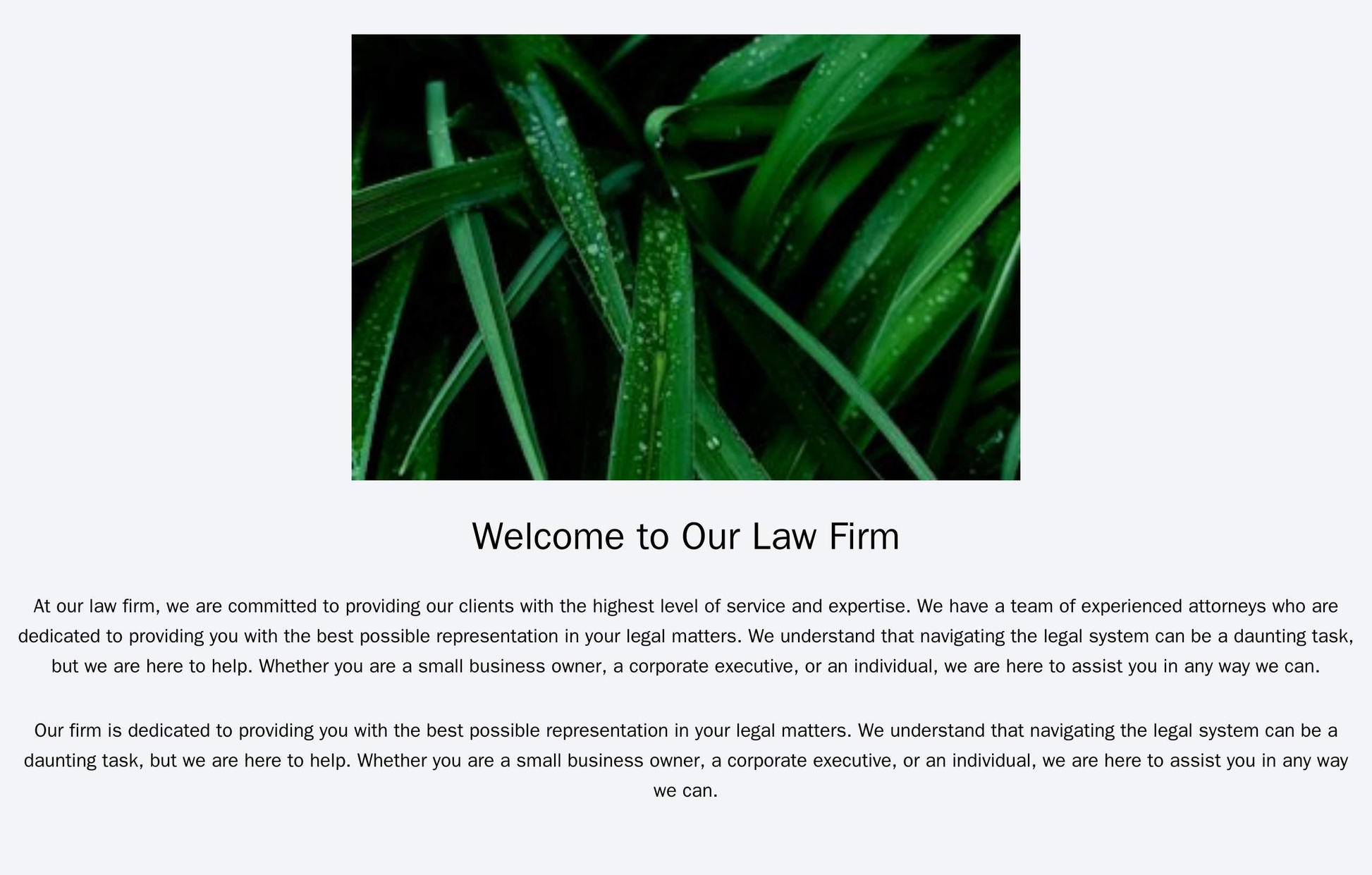 Law Firm: A professional design with a centered logo at the top, a full-width banner image, and a navbar on the left wit Web Template 4350