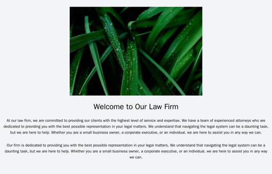 Law Firm: A professional design with a centered logo at the top, a full-width banner image, and a navbar on the left wit Web Template 4350