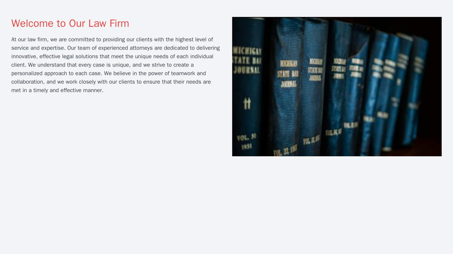 Law Firm: A vertical layout with a full-width image of the firms building, a sidebar with practice areas, and contact in Web Template 4576