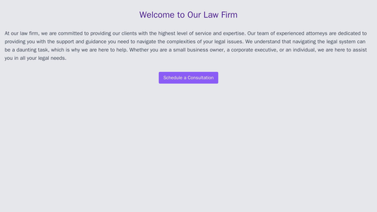 Law Firm Site: Professional design with a fixed header, a prominent call-to-action button for scheduling a consultation, Web Template 3350