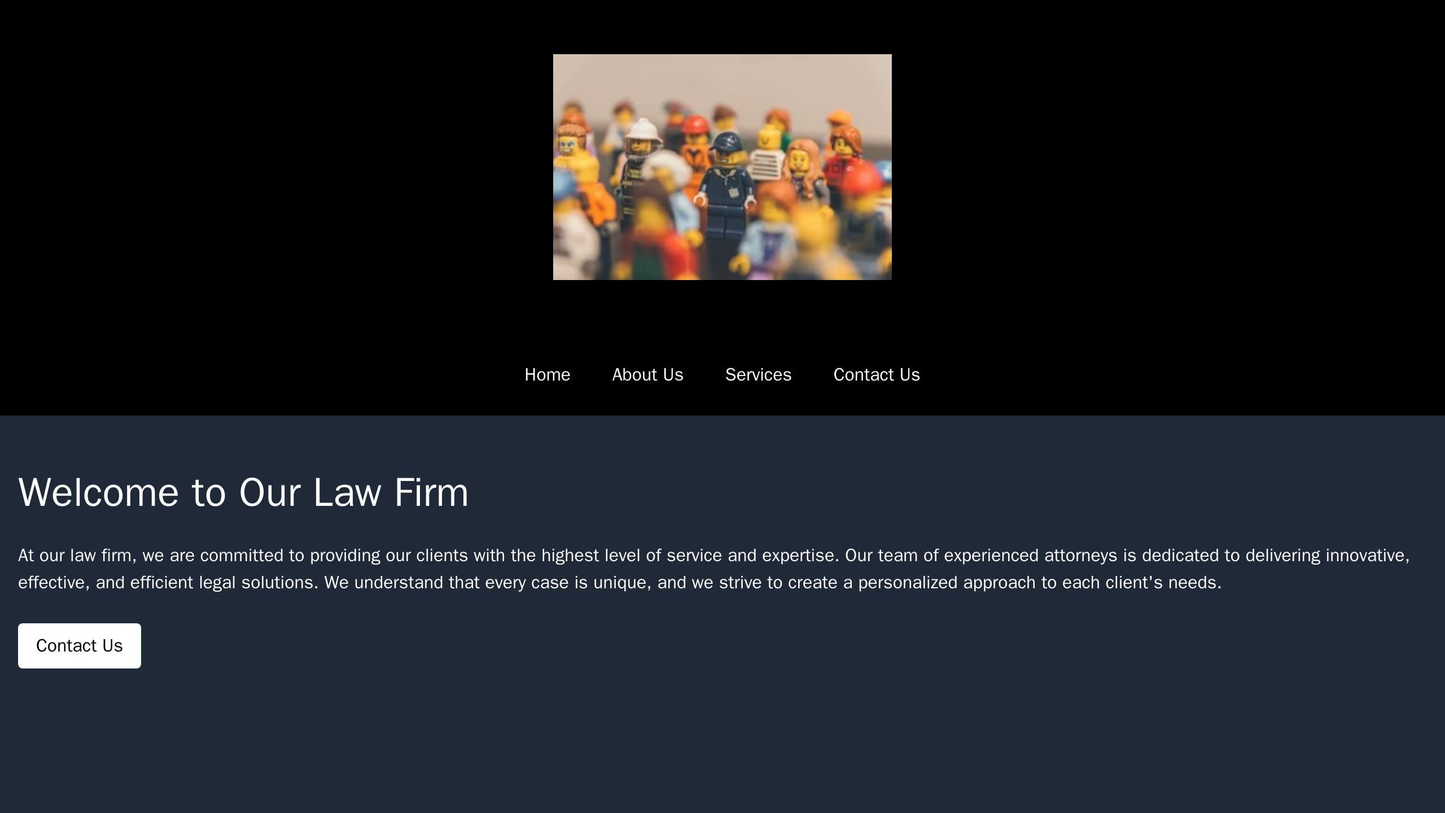 Law Firm Site: A professional design with a top banner, a centered logo, and a black, white, and gray color scheme. Navi Web Template 4261