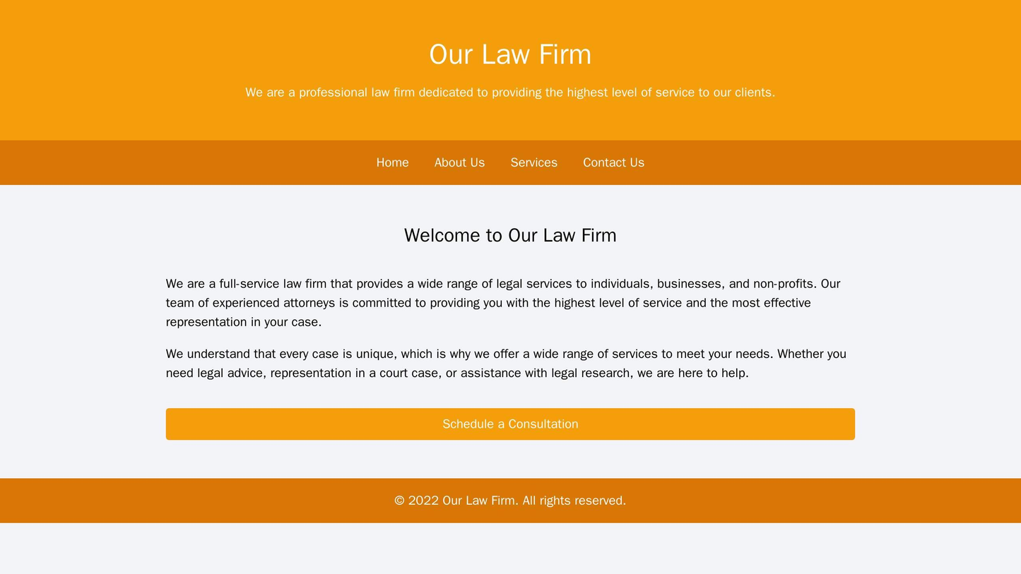 Law Firm Website: A professional, serious design with a centered logo and navigation menu. The layout includes a large,  Web Template 2336