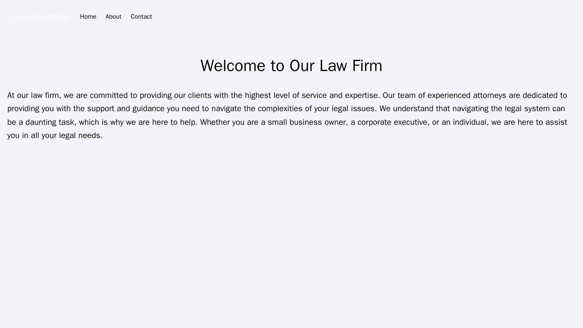 Law firm website: A professional design with a balanced contrast, featuring a centered logo, a simple menu with clear hi Web Template 3748