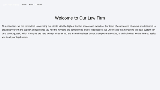 Law firm website: A professional design with a balanced contrast, featuring a centered logo, a simple menu with clear hi Web Template 3748