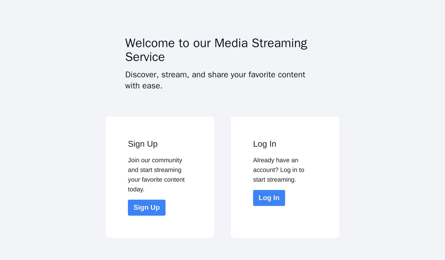 Media Streaming Service: The homepage design centers around a carousel of featured content, with a search bar and promin Web Template 3054