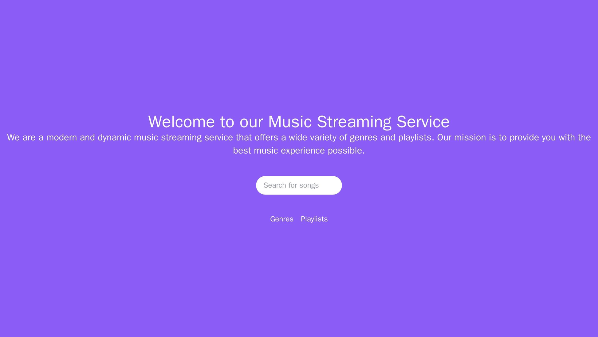 Music Streaming Service: A modern and dynamic design with multiple shades of purple and music-themed graphics. A large s Web Template 3442