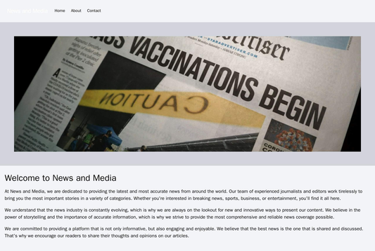 News and Media: A dynamic and modern layout with full-width banner images, a horizontal navigation menu, and a scrolling Web Template 4821